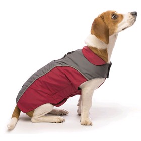 Плащ дождевик Dog Gone Smart, флисовая подкладка Nanobraker, р 20, красно-серый