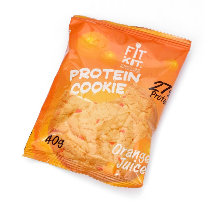 Печенье протеиновое Fit Kit Protein сookie, со вкусом апельсинового сока, спортивное питание, 40 г - Фото 1