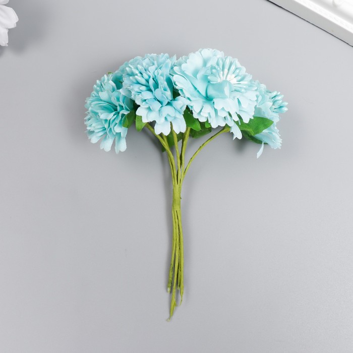 Цветы для декорирования "Астра лазурная" 1 букет=6 цветов 10 см - Фото 1