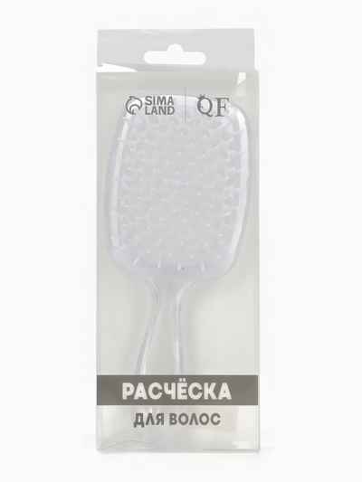 Расчёска массажная, широкая, продуваемая, 8.5×20.5(±1) см, прозрачная