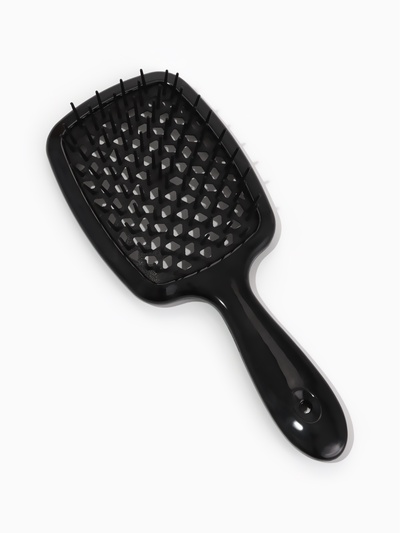 Расчёска массажная, широкая, продуваемая, 8.5×20.5(±1) см, чёрная