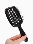 Расчёска массажная, широкая, продуваемая, 8.5×20.5(±1) см, чёрная - Фото 4