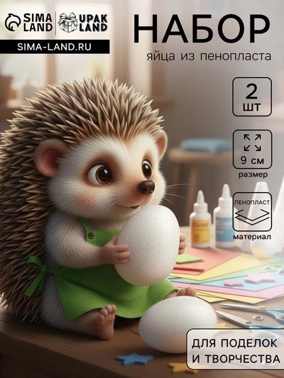 Яйцо из пенопласта - заготовка, для поделок и творчества, 9 см