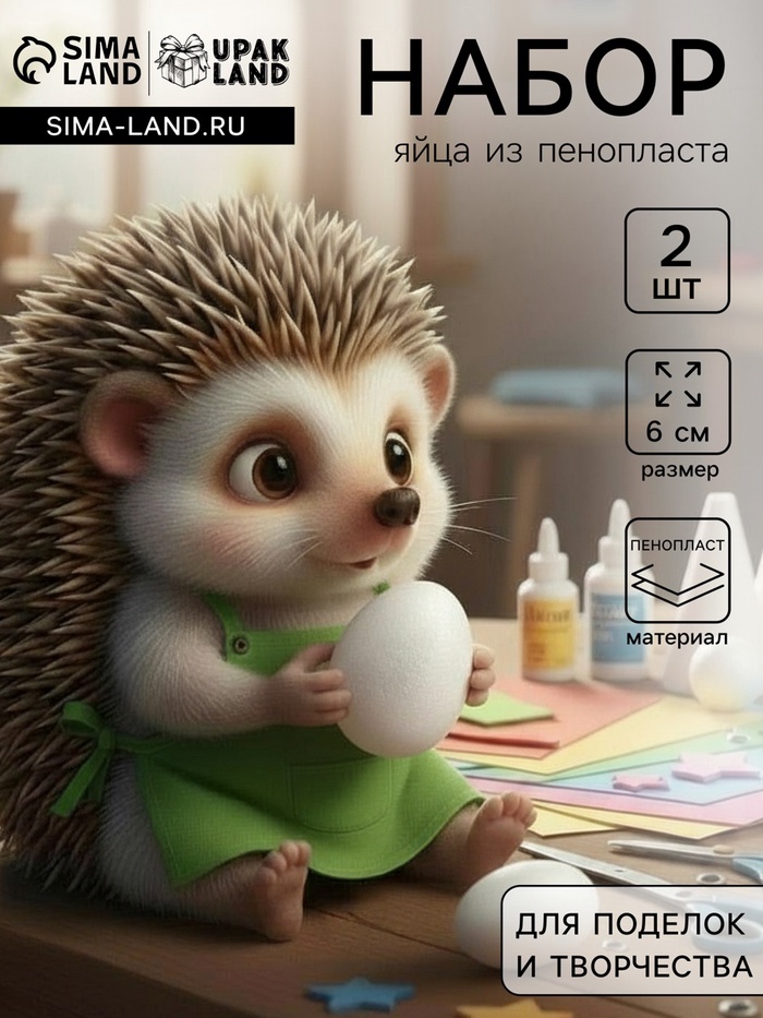 Яйцо из пенопласта - заготовка, для поделок и творчества, 6 см - Фото 1