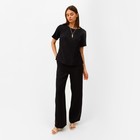 Костюм женский (футболка, брюки) MINAKU: Enjoy цвет чёрный, размер 42 - фото 9757878