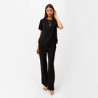 Костюм женский (футболка, брюки) MINAKU: Enjoy цвет чёрный, размер 46 - фото 50961369