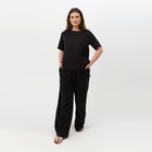 Костюм женский (футболка, брюки) MINAKU: Enjoy цвет чёрный, размер 50 7636087