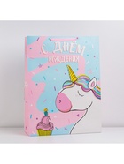 Пакет подарочный ламинированный, упаковка, «С днём рождения», 61 х 46 х 20 см - фото 46055160