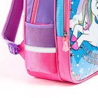 Рюкзак школьный для девочки, розовый, 39 см × 30 см × 14 см, Минни Маус и единорог - Фото 4