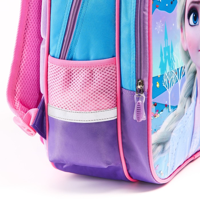Рюкзак школьный, 39 см х 30 см х 14 см "Эльза", Холодное сердце - фото 1926426171