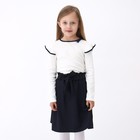 Школьная блузка для девочки, цвет молочный, рост 128 см - Фото 1
