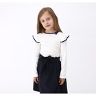 Школьная блузка для девочки, цвет молочный, рост 128 см - Фото 3