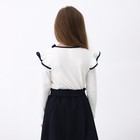 Школьная блузка для девочки, цвет молочный, рост 128 см - Фото 4