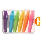 Набор маркеров текстовыделителей "Мишки" 6 цветов, МИНИ, в пластиковом пенале - фото 7785136