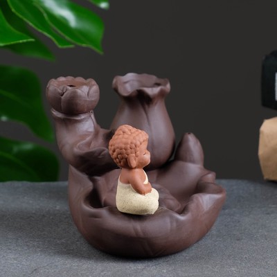 Подставка для благовоний «Будда - у водопада», стелющийся дым, 12×9 см