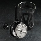 Чайник заварочный френч - пресс «Веном», 800 мл, стекло, цвет чёрный - фото 21609051