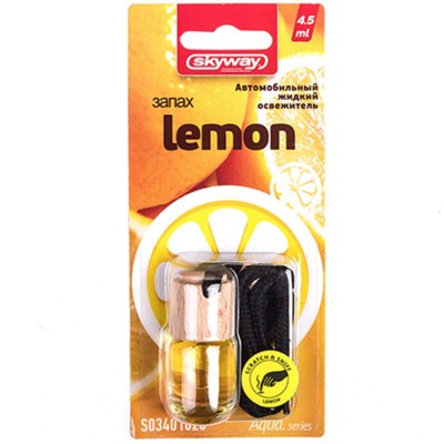 Ароматизатор подвесной бутылочка SKYWAY Aqua series, Lemon, 4,5 мл