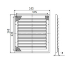 Решетка вентиляционная "КосмоВент" ЛР162, 162 х 162 мм, с сеткой, разъемная - фото 9482582