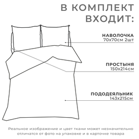Постельное бельё Этель 1.5 сп «Кролик» 143х215 см, 150х214 см, 70х70 см - 2 шт, бязь