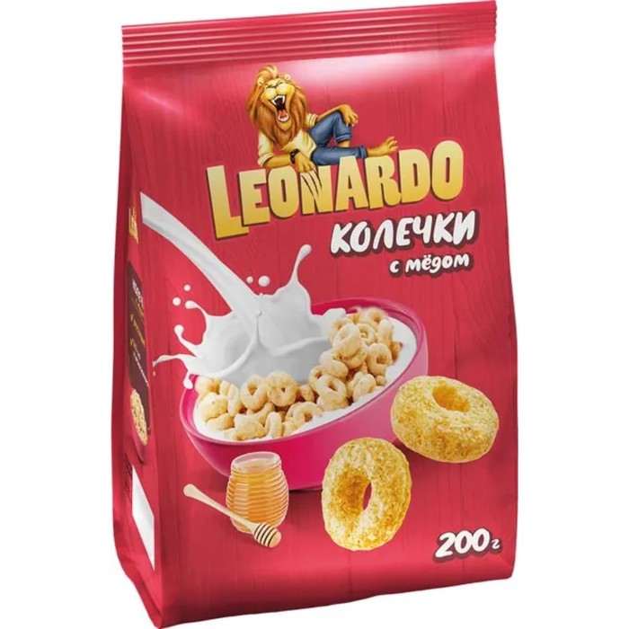 

Готовый завтрак колечки "Leonardo" с медовой начинкой , 200 г