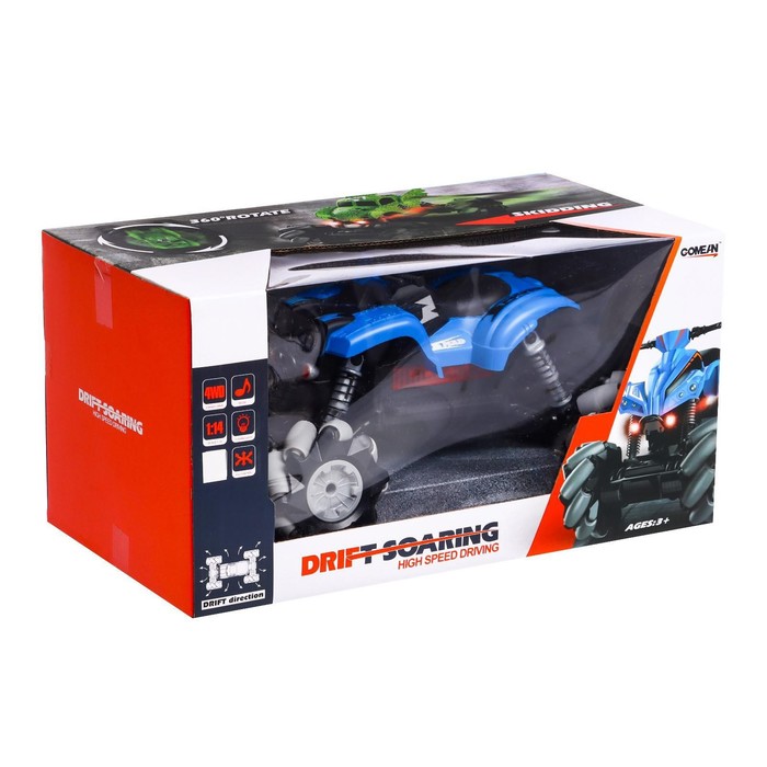 Квадроцикл радиоуправляемый DRIFT, двигается во все стороны, работает от аккумулятора, цвет синий 54433