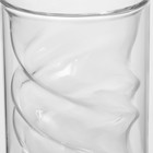 Стакан стеклянный с двойными стенками Magistro «Дуо. Волна», 260 мл, 7,5×11 см - фото 24579021
