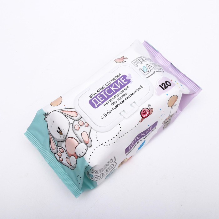 Влажные салфетки для детей Freshland c Д-пантенолом,120 шт. - Фото 1