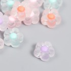 Бусины пластик "Цветок с цветной серединкой - ассорти" матовые 20 гр 0,6х1,2х1,2 см - Фото 2