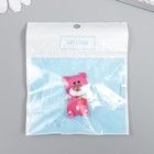 Декор для творчества пластик "Розовый мишка с клубничкой" набор 2 шт 2х2,5 см - Фото 4