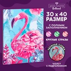 Алмазная мозаика на подрамнике с полным заполнением «Волшебный фламинго», 30 × 40 см - фото 318896292