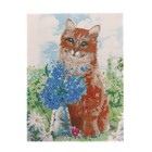 Алмазная мозаика на подрамнике с полным заполнением «Кот с цветами», 30х40см - Фото 3