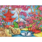 Алмазная мозаика с полным заполнением на подрамнике «Японский сад», 30 × 40 см - Фото 2
