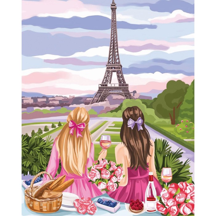 Алмазная мозаика на подрамнике с полным заполнением «Пикник в Париже», 40 × 50 см - фото 1907450456
