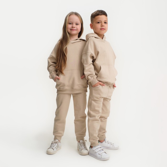 Костюм детский (худи, брюки) KAFTAN Basic line, размер 28 (86-92 см), цвет кофейный - Фото 1