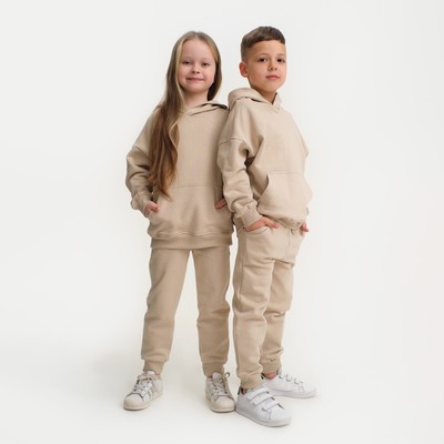 Костюм детский (худи, брюки) KAFTAN Basic line, размер 36 (134-140 см), цвет кофейный