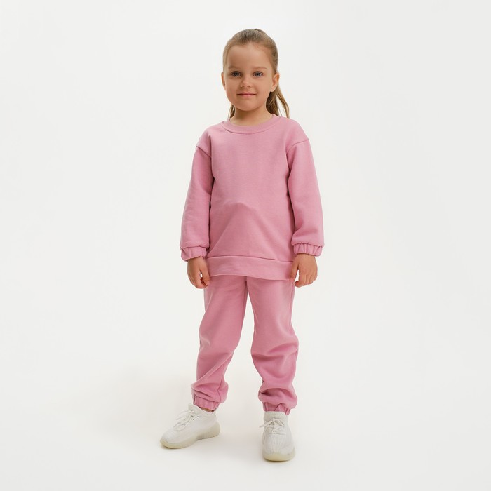 Костюм для девочки (свитшот, брюки) KAFTAN "Basic line", размер 28 (86-92), цвет розовый - Фото 1