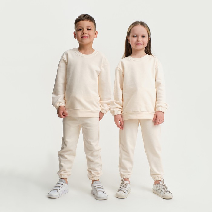 Костюм детский (свитшот, брюки) KAFTAN "Basic line", размер 30 (98-104), цвет бежевый - Фото 1