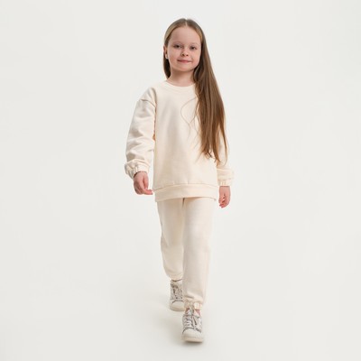 Костюм детский (свитшот, брюки) KAFTAN Basic line, размер 32 (110-116 см), бежевый