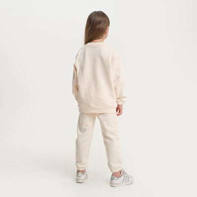 Костюм детский (свитшот, брюки) KAFTAN Basic line, размер 34 (122-128 см), бежевый