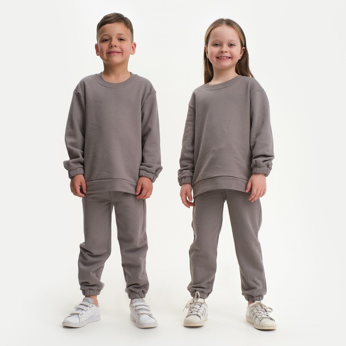 Костюм детский (свитшот, брюки) KAFTAN Basic line, размер 30 (98-104 см), серый - Фото 1