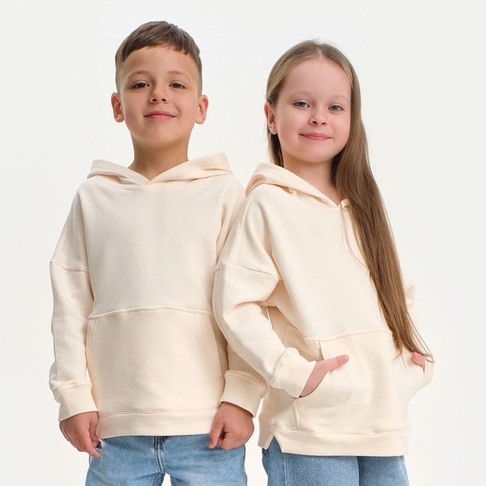 Худи детское KAFTAN Basic line, размер 38 (146-152 см), бежевое - Фото 1