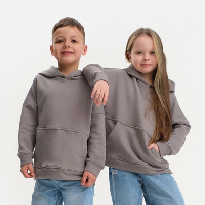 Худи детское KAFTAN Basic line, размер 34 (122-128 см), серое