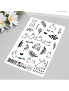 Переводные тату на тело чёрные «Зайки», 10×15 см - фото 43724681