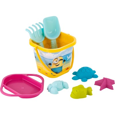 Набор игрушек для песочницы «Миньоны», 8 предметов: ведерко, ситечко, совочек, грабельки, 4 формы, МИКС