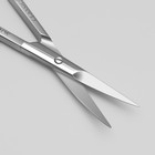 Ножницы маникюрные, для кутикулы, загнутые, узкие, 10 см, на блистере, цвет матовый серебристый, 052 - Фото 2