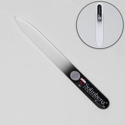 Пилка стеклянная для ногтей, в чехле, 11,5 см, цвет чёрный