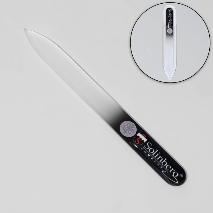 Пилка стеклянная для ногтей, в чехле, 11,5 см, цвет чёрный - Фото 1