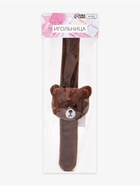 Игольница на браслете «Мишка», 23×6.5 см, тёмно-коричневая - Фото 5