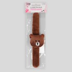 Игольница на браслете «Мишка», 23×6.5 см, тёмно-коричневая - Фото 6