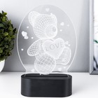 Светильник сенсорный "Мишка с сердцем" LED USB (90см) от батареек 3xАА черный 13,5х5,5х21 см RISALUX - Фото 2